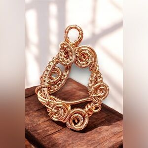 Swirls for girls Gold Wire Wrapped Pendant